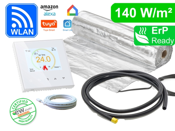Thermostat RT-70 Wlan weiß mit AluPro 140 W/m² für Laminat / Klickvinyl