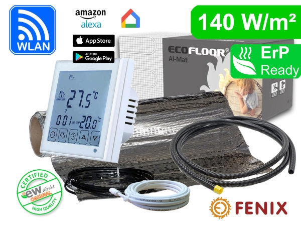 Thermostat RT-60 Wlan mit FENIX AL-MAT 140 W/m² für Laminat / Klickvinyl