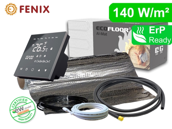 Elektrische Fußbodenheizung Thermostat RT-50 mit FENIX AL-MAT 140 W/m² für Laminat / Klickvinyl