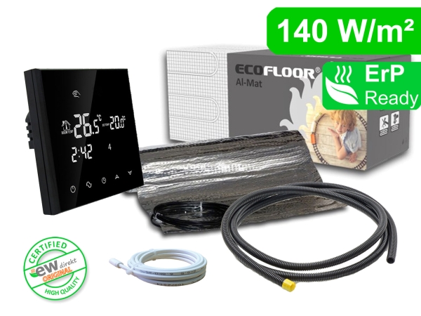 Elektrische Fußbodenheizung Thermostat RT-50 mit FENIX AL-MAT 140 W/m² für Laminat / Klickvinyl