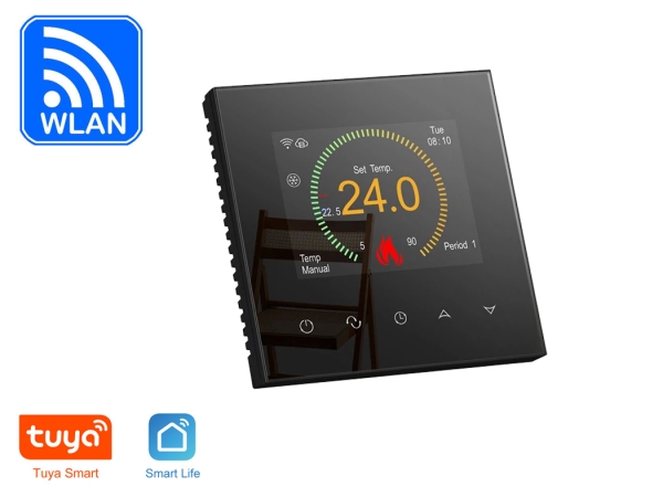 Thermostat RT-70 WIFI Touch schwarz Tuya Smartlife für elektrische Fußbodenheizung