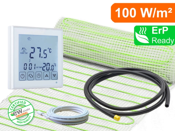 Thermostat RT-45 weiß mit elektrische Fußbodenheizung UltraPro 100 für Fliesen