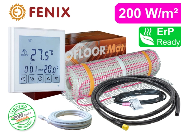 Thermostat RT-45 mit FENIX Ecofloor 200 W/m² elektrischer Heizmatte für Fliesen