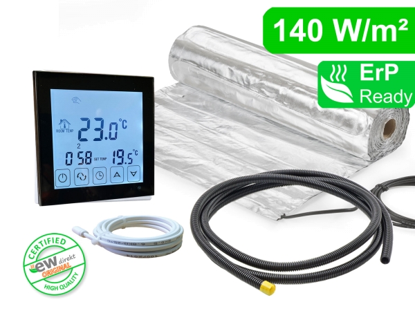 Thermostat RT-45 schwarz mit AluPro 140 W/m² für Laminat / Klickvinyl